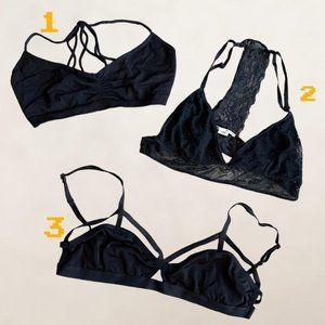SOLD ON DEPOP black bralette bundle (set of 3)